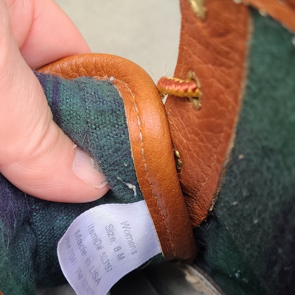 L.L.bean  flannel lined tumbled  leather  duck boo - Picture 10 of 16